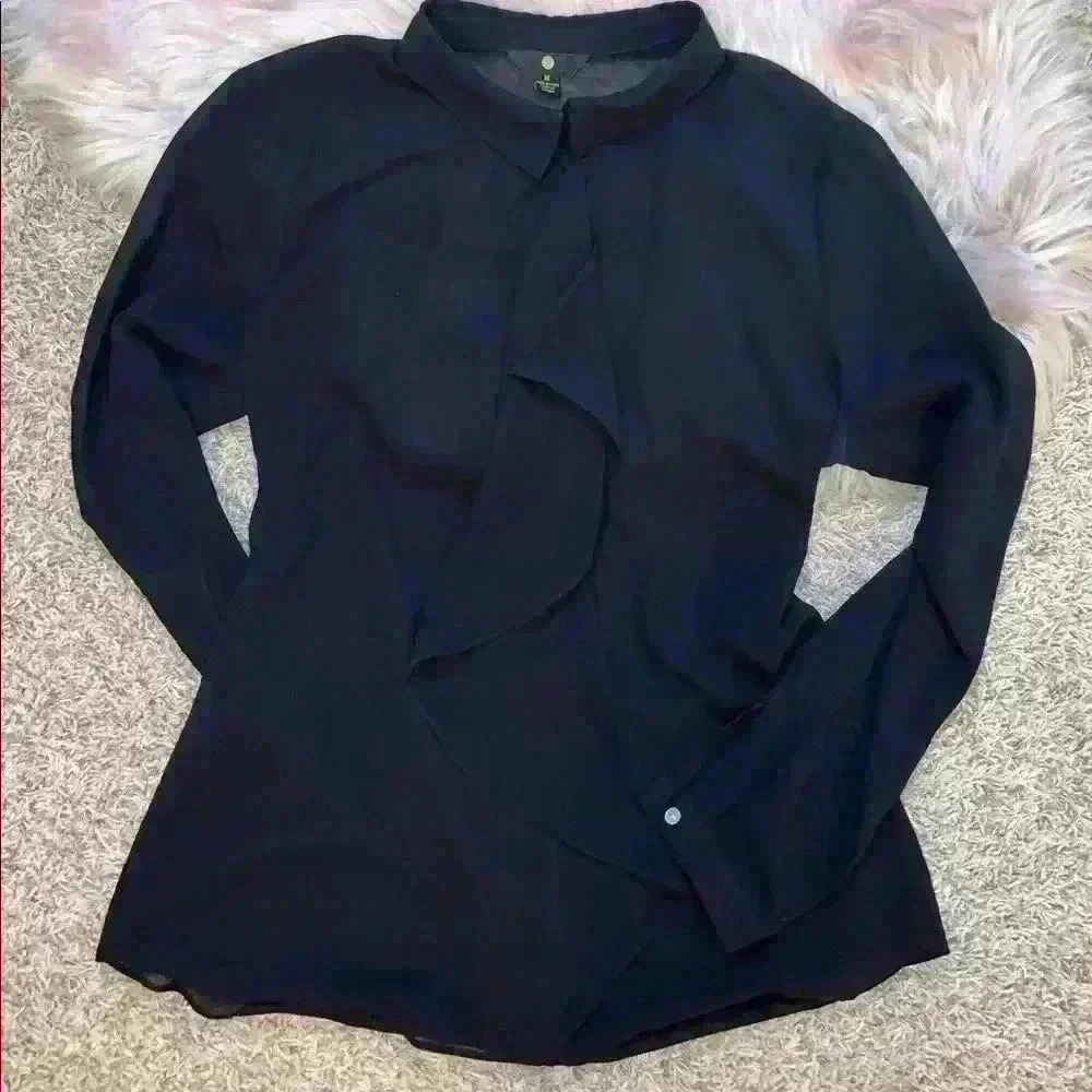 Ruffle  black blouse